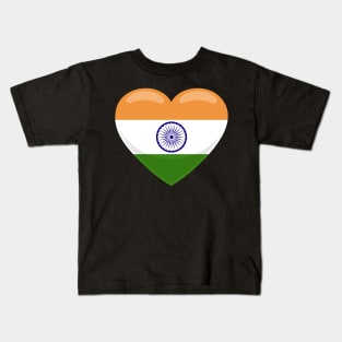 India Flag Heart Kids T-Shirt